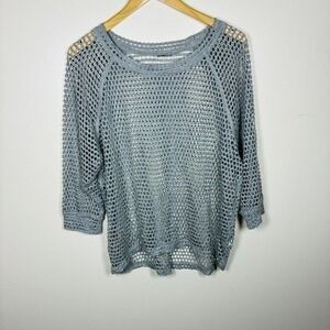 Vintage Y2K Mesh Knit Top Fairy Grunge Fishnet Boho Layering Sheer Crochet